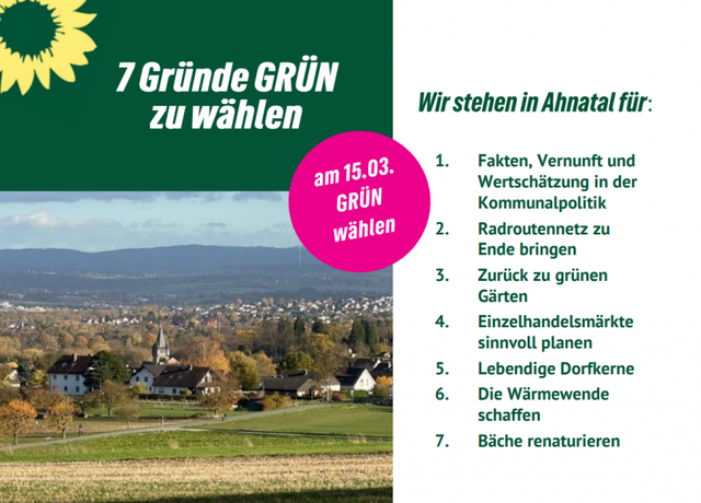 7 Gründe GRÜN zu wählen